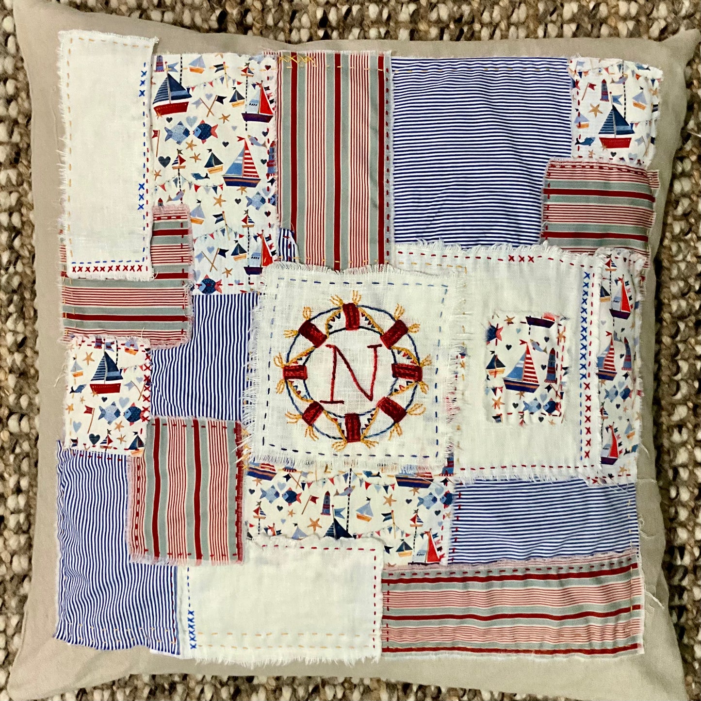 Cushion Kit - Les Panneaux Slow Stitched