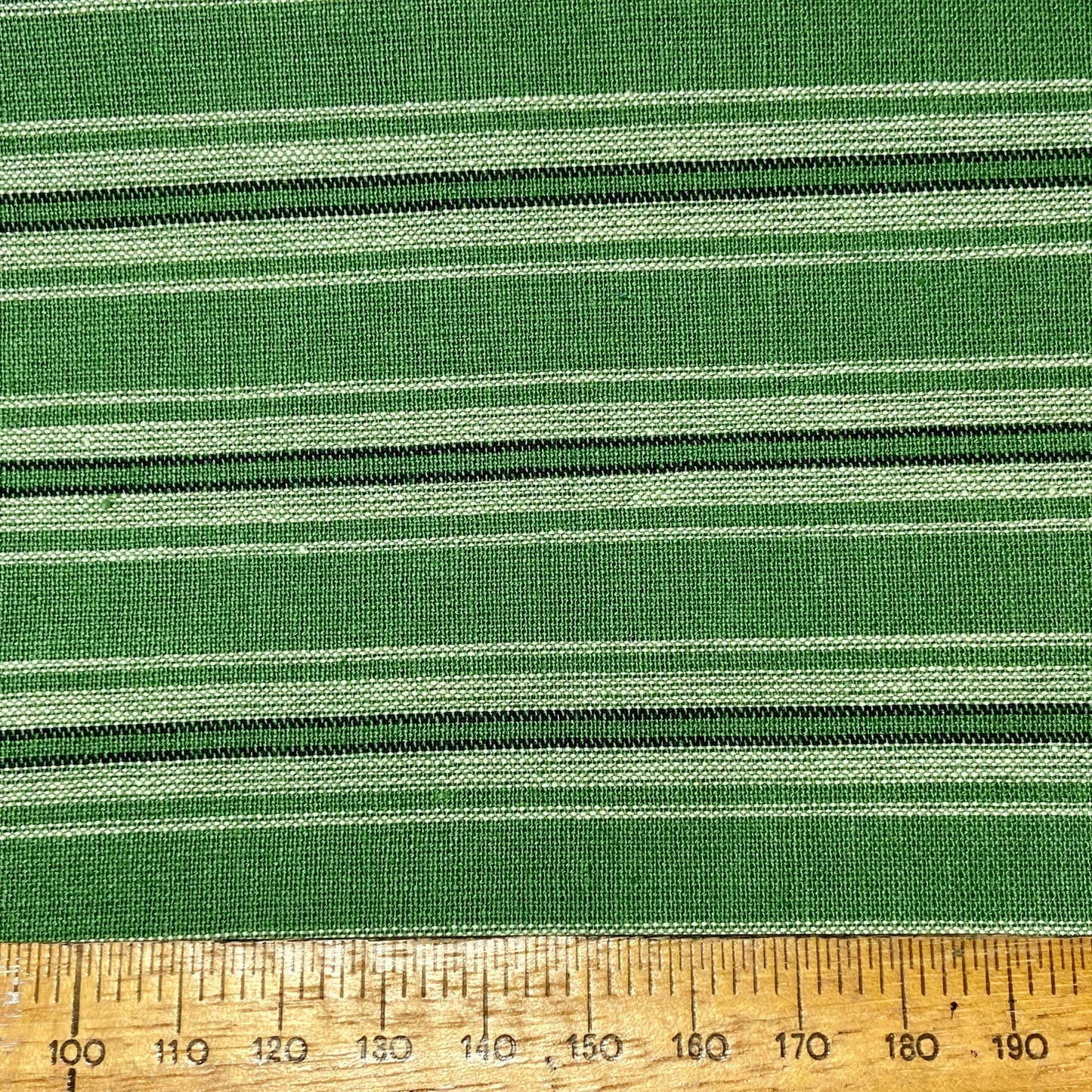 1 Metre Cuts - Forest Green with White/Black Stripes