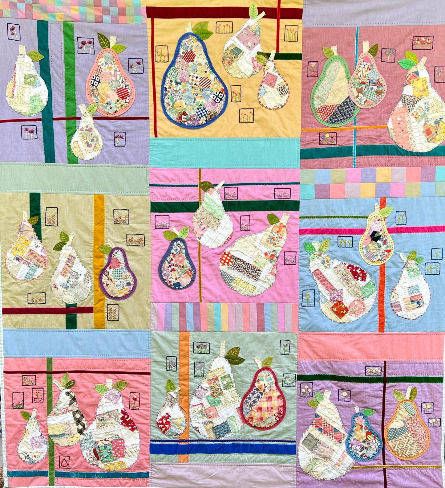 Postage Stamp Pears Pattern