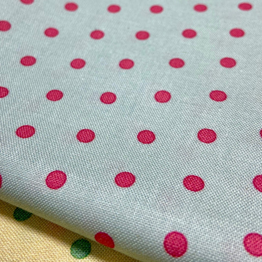 1 Meter Cuts - Mint Green/Hot Pink Spots