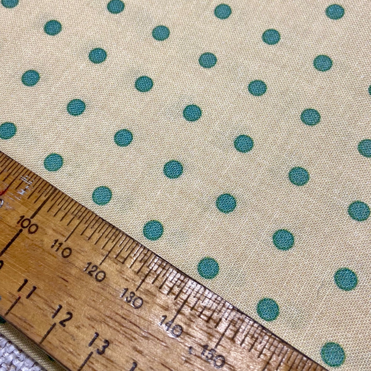 1 Metre Cuts - Lemon/Mint Green Spots