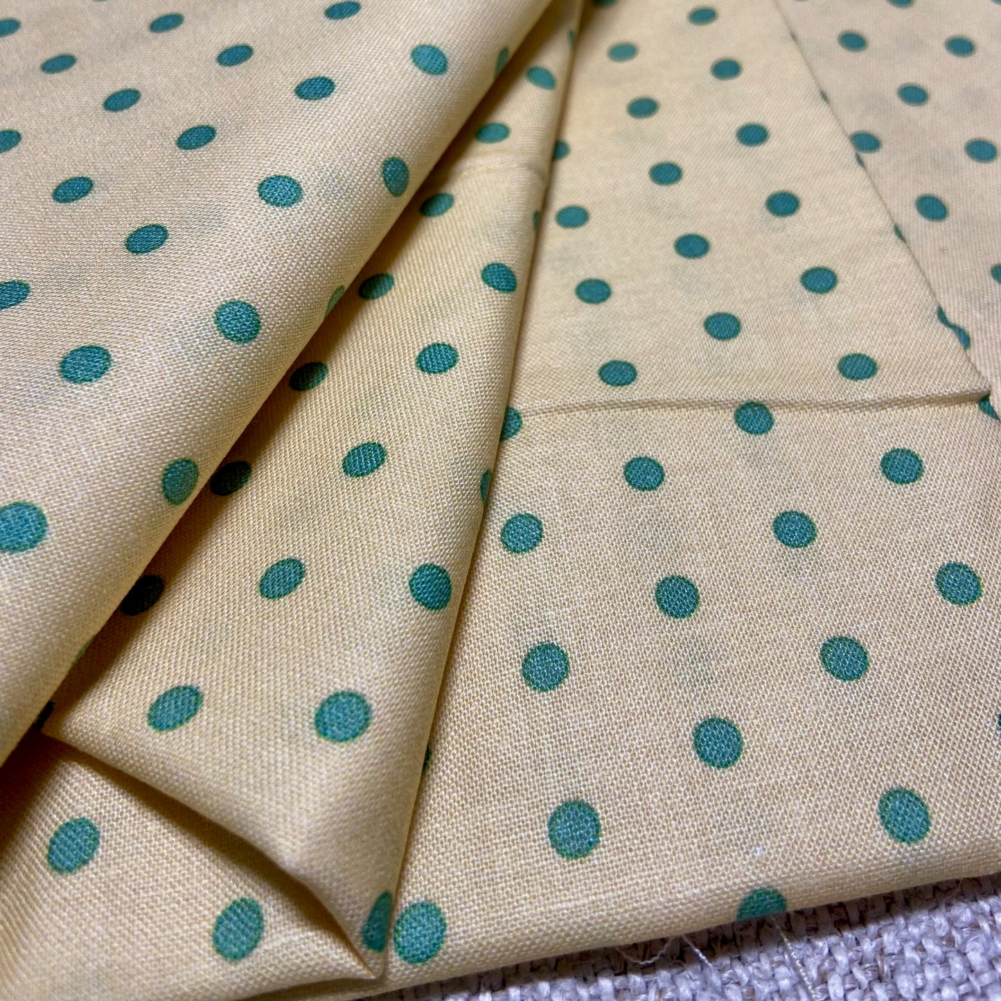 1 Metre Cuts - Lemon/Mint Green Spots