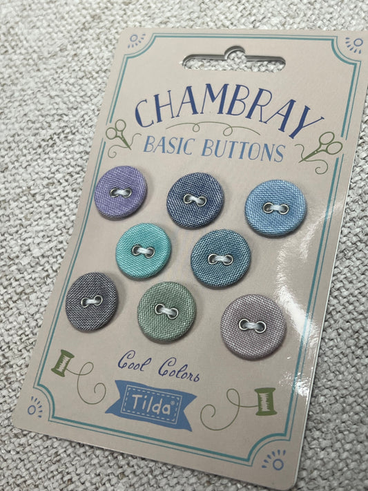 Tilda Chambray Buttons 16mm (cool)