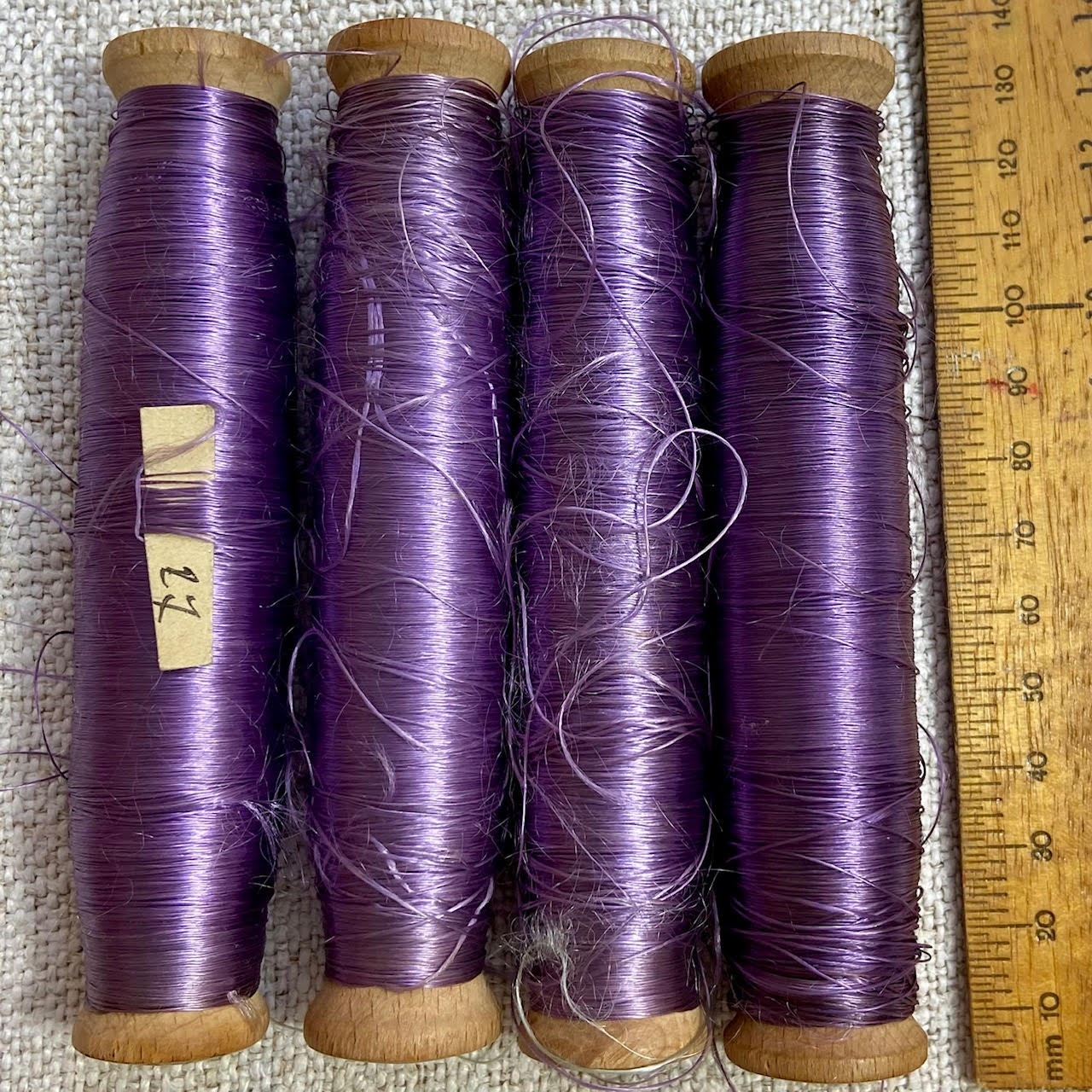 French Spools with Purple Silk Thread - Item 23554