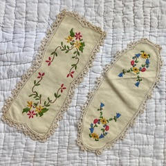 Pair of Hand Stitched Doilies - Item 23471